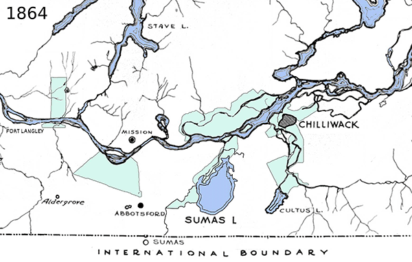 Animated map showing the reduction of the reserve boundaries from 1864 to 1867.